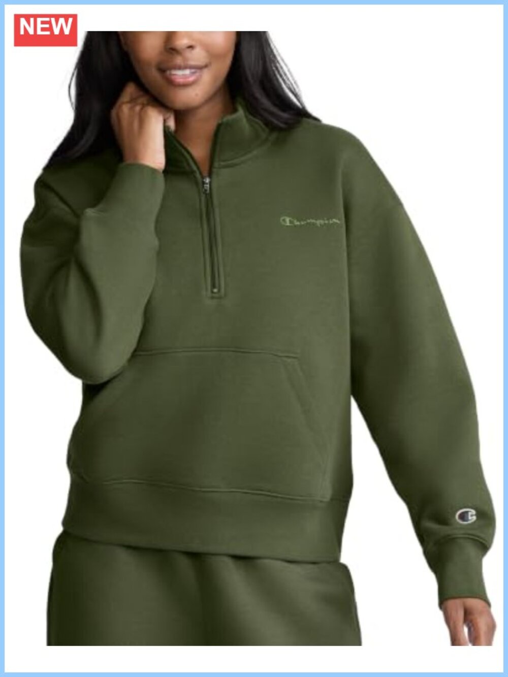 Powerblend Fleece Mock Neck Quarter-Zip Pullover Sweatshirt